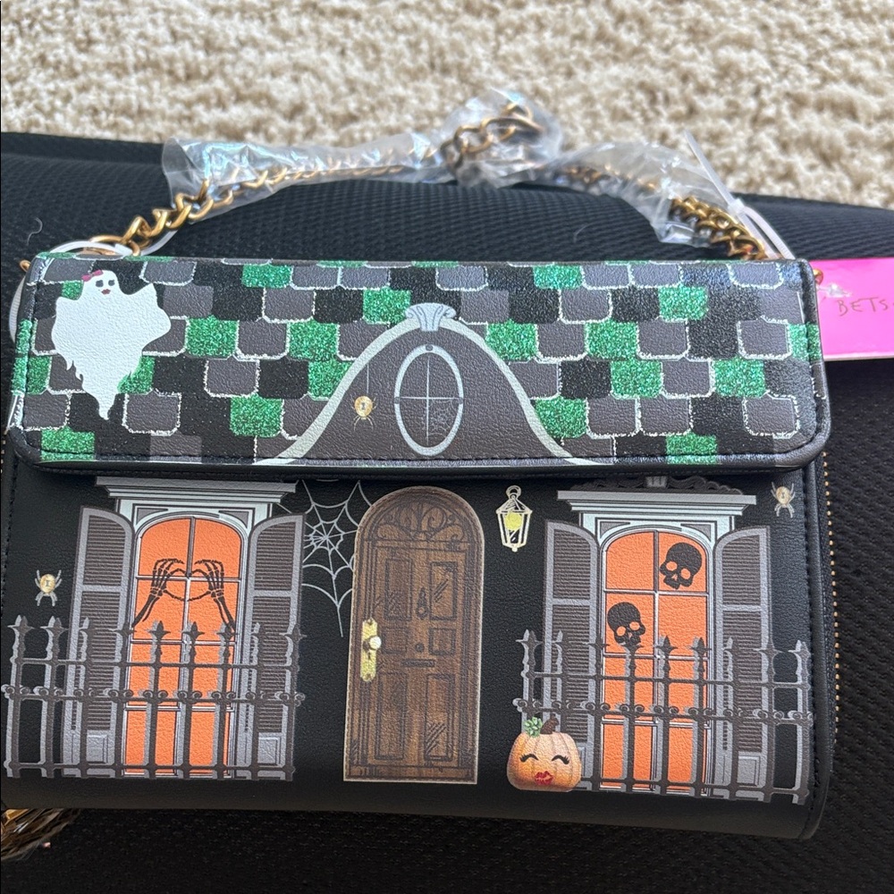 NWT- Betsy Johnson Halloween Haunted House Crossbody Bag